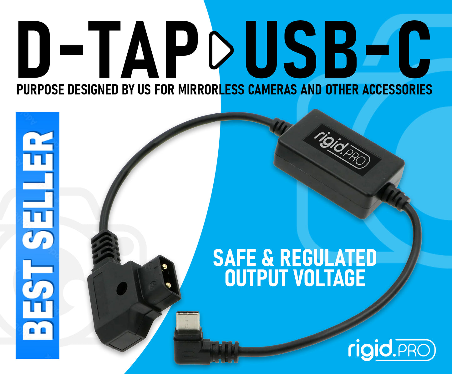 Rigid.PRO D-tap to USB-C (PD) Right Angle Power Cable